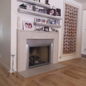 Allison mantel with floating shelves