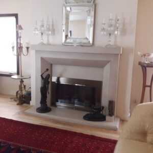 Contemporary mantel with shelf