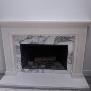 Jessie fireplace mantel with marble