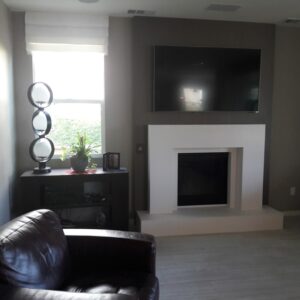 White polished contemporary surround
