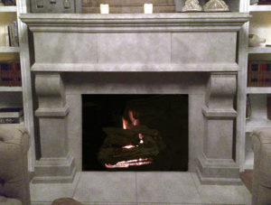 Windsor fireplace mantel in greystone