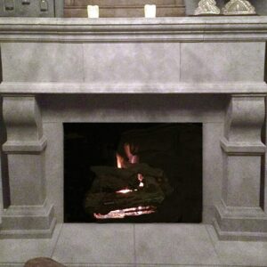 Windsor fireplace mantel in greystone
