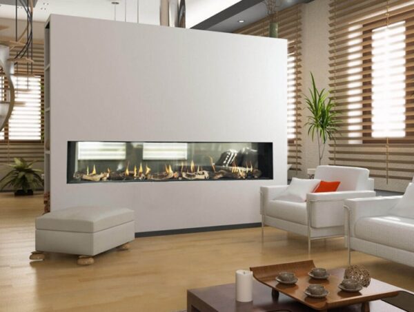 See Through Modern Linear Fireplace1