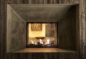 Modern See Through Linear Fireplace