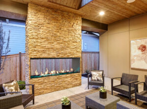 See Through Outdoor Fireplace