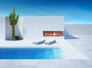 Right Corner Outdoor Fireplace