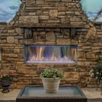 Lanai outdoor fireplace