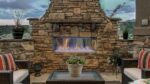 Lanai outdoor fireplace